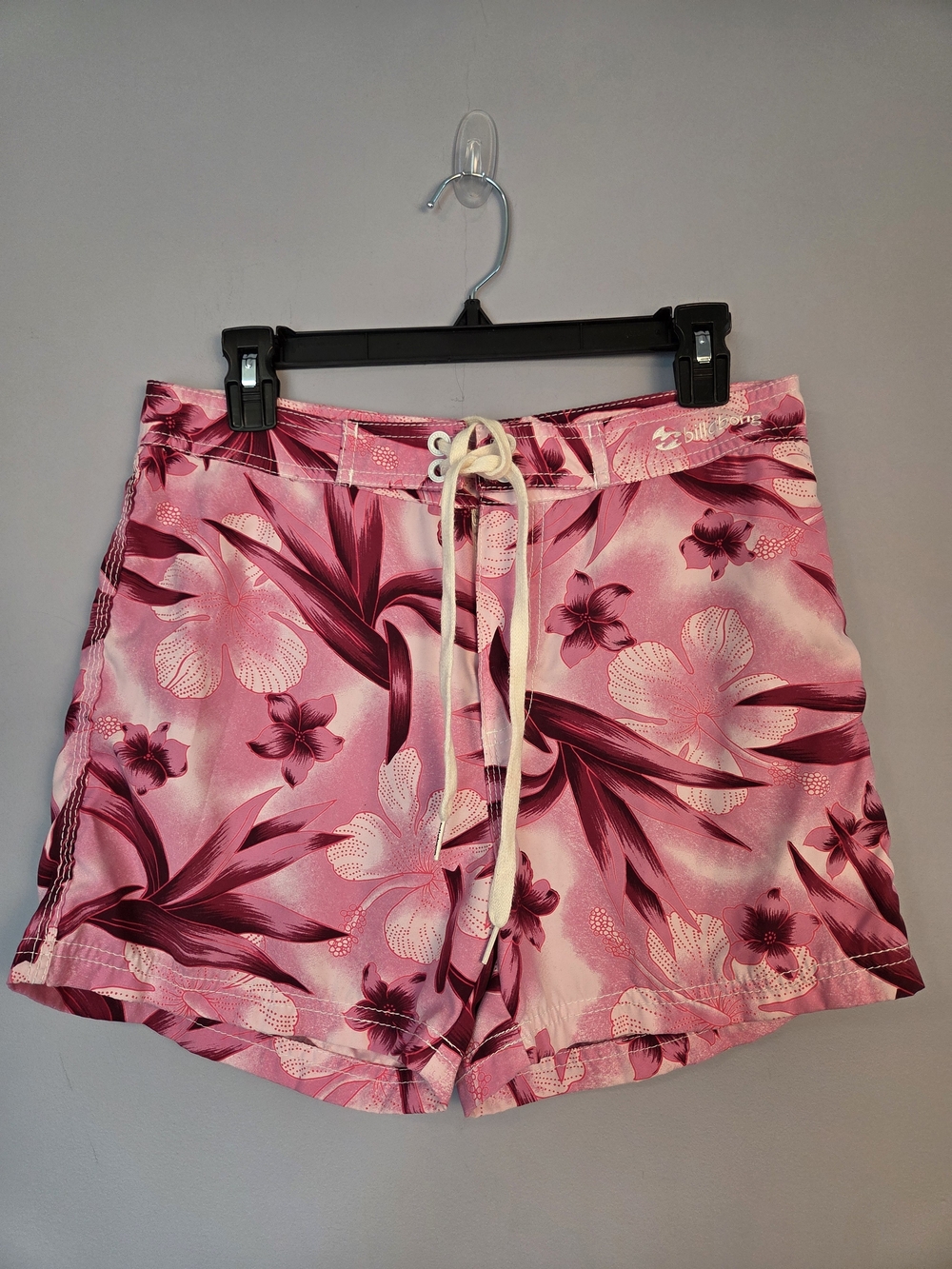 Billabong Pink Floral Board Shorts Drawstring Swimwear Beach Surfing Size 5 EUC